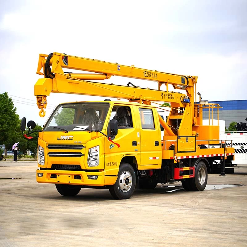 JMC 16m working height truck mounted crane Oblique Front View