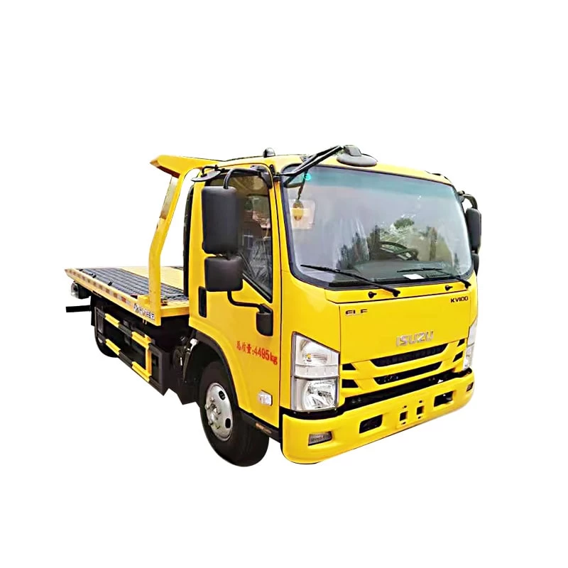 ISUZU 4X2 4ton flatbed tow truck road wrecker truck Thumbnail