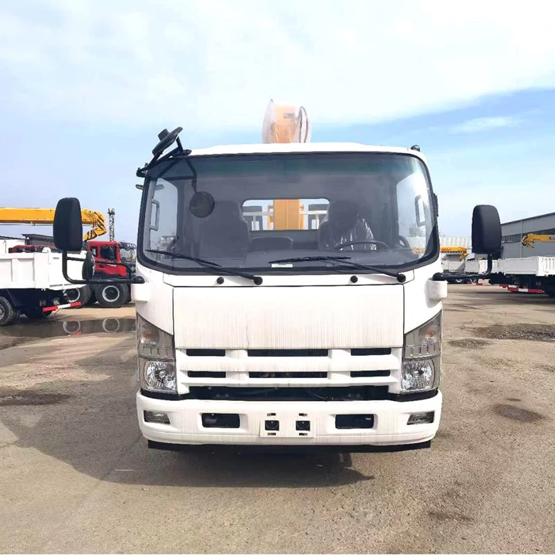 Japan Isuzu 5 Ton Brand 4x2 Cargo Truck Mounted Crane Front View
 