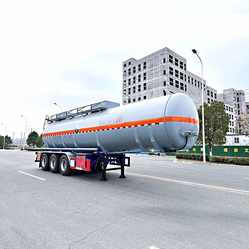 30 cbm sulfuric acid hydrochloric acid transport truck Oblique Back Plot