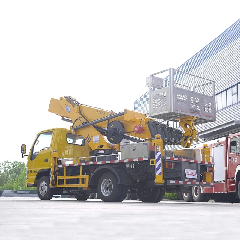 ISUZU new or used 4*2 28 meters boom lift aerial work truck Oblique Back Plot
