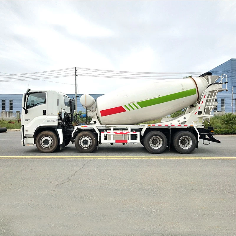 ISUZU 8*4 4 axles concrete mixer trucks Front Side View