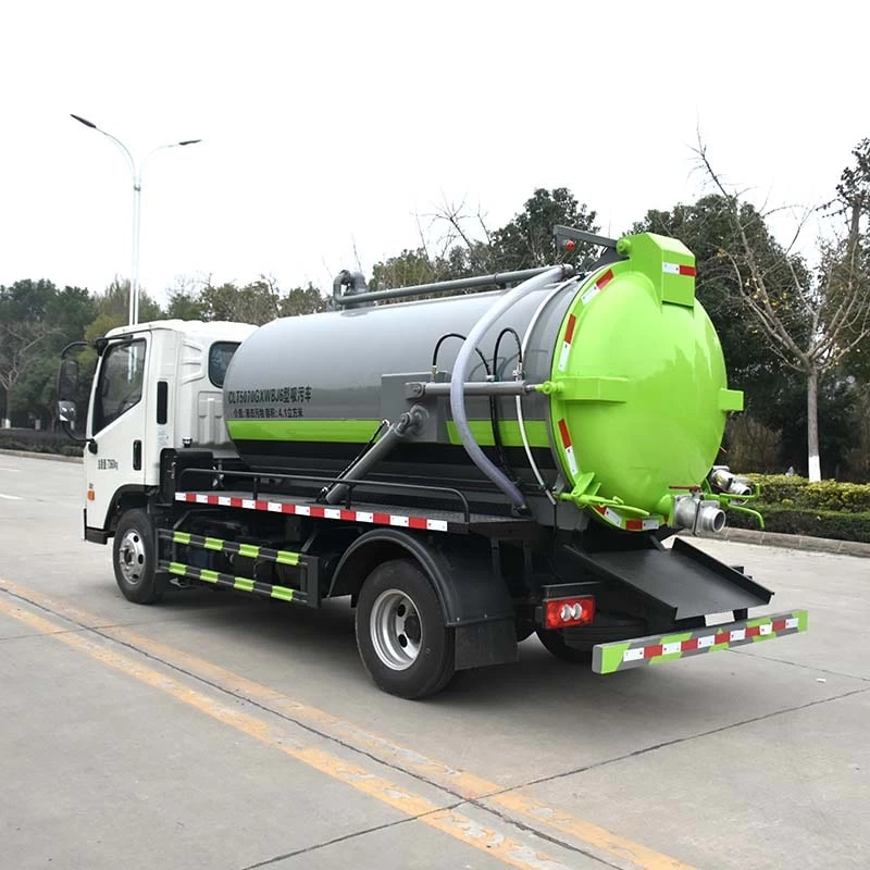 Foton 5 cbm 4×2 cleaning vaccum suction sewage truck Oblique Back Plot 