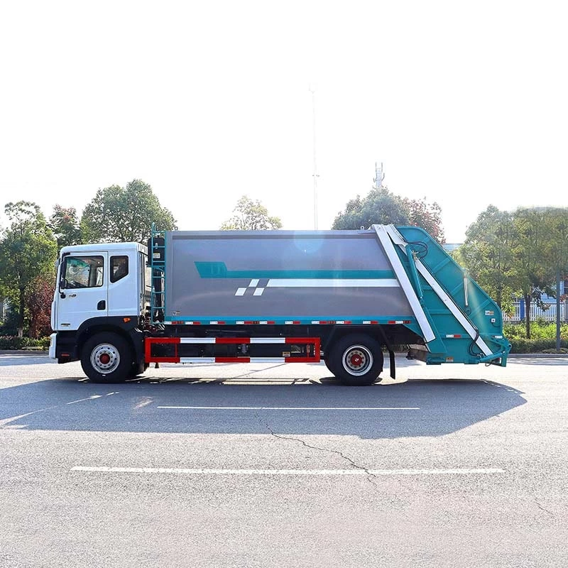 Dongfeng 4×2 18cbm Compressed Garbage Truck Front Side View