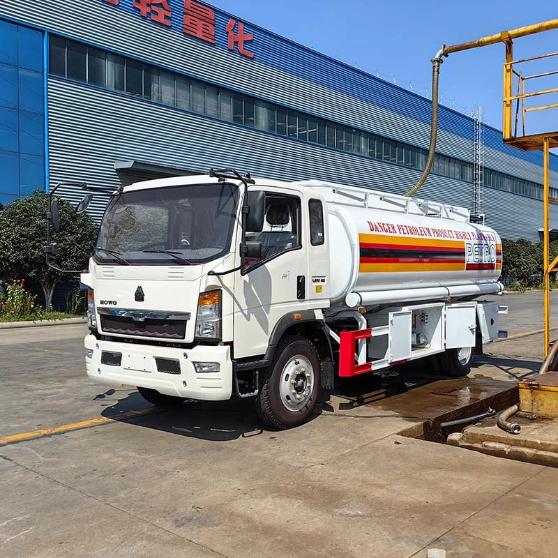 Howo 12000 Liters Diesel Oil Fuel Tanker Truck Oblique Front View