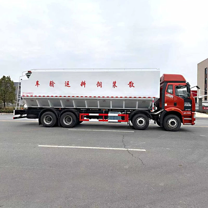 FAW 8*4 pig chicken cattle feed transportation truck Front Side View