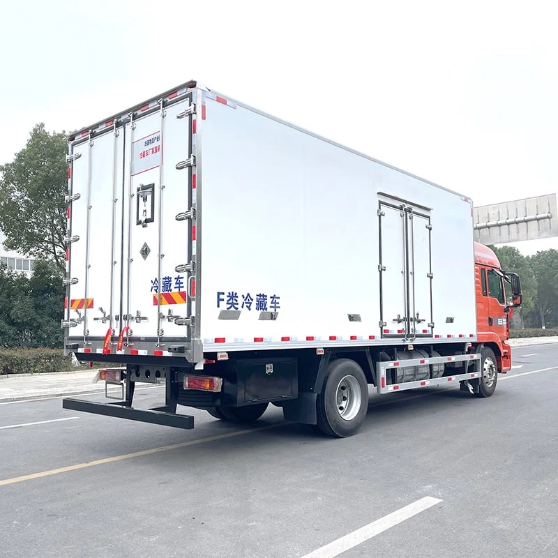 New diesel HOWO 41m3 vegetable truck refrigeration Oblique Back Plot