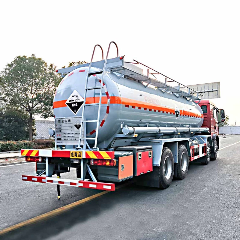 HOWO 8*4 HCL chemical sodium acid solution transport truck Oblique Back Plot
