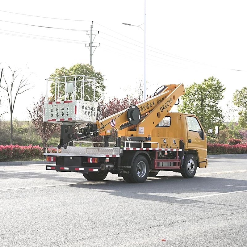JMC 21m Telescopic Boom Aerial Work Truck Oblique Back Plot 