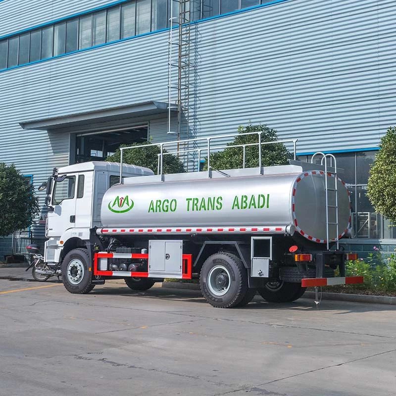 Shacman 4x2 15000 litres mobile fuel tanker truck Oblique Back Plot