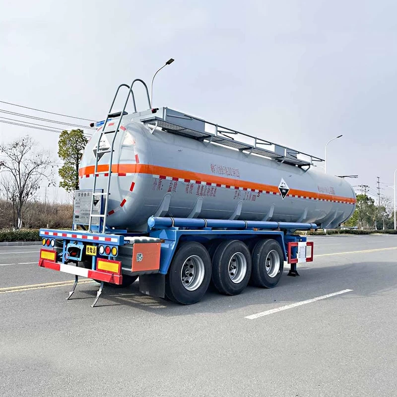 28.5 cbm semi-trailer chemicals transport truck Oblique Back Plot