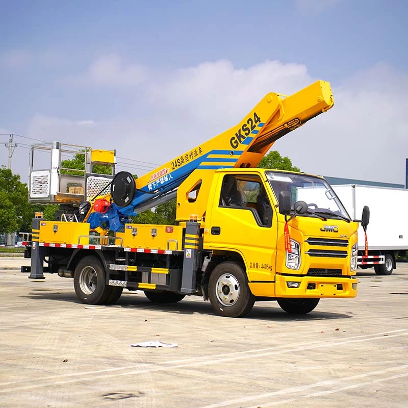 JMC 24m Arm Lift Bucket Truck Aerial Work Platform Truck Oblique Front View