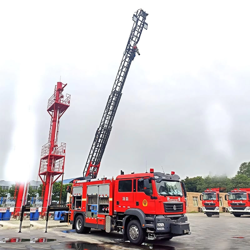 SINOTRUK HOWO new or used 5cbm liftable fire truck price Oblique Front View