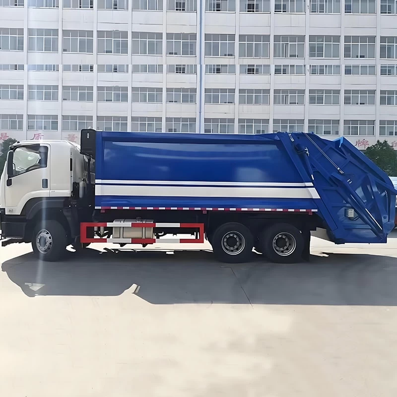 ISUZU 18CBM 20CBM 6x4 Compactor Garbage Truck for Sale Front Side View 
