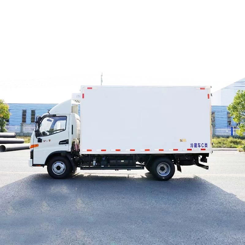 JAC 4x2 Refrigerator Truck 6 Wheels Refrigerated Truck Oblique Back Plot Front Side View