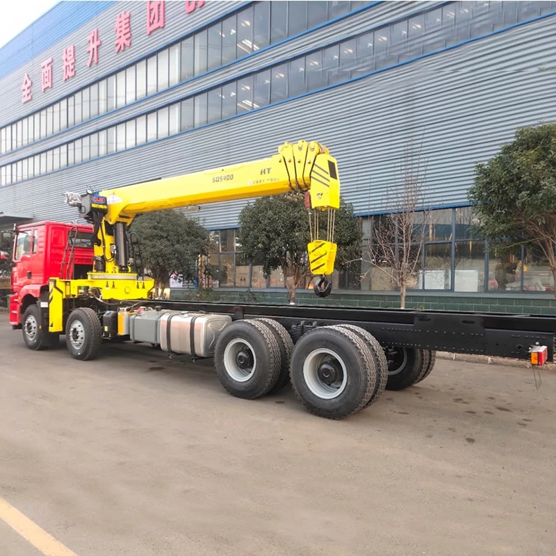 Shacman 8x4 16 Ton Hydraulic Boom Crane Truck Price Oblique Front View
