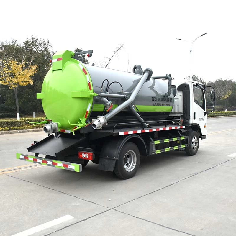 Foton 5 cbm 4×2 cleaning vaccum suction sewage truck Oblique Back Plot
