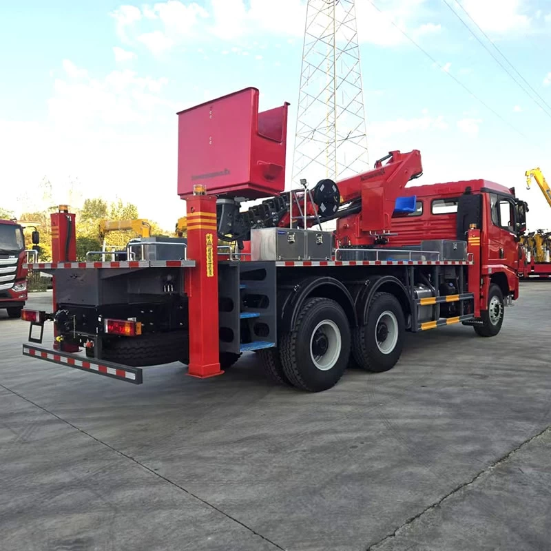 Shacman 24m Hydraulic Telescopic Boom Arm Aerial Lift Truck Oblique Back Plot