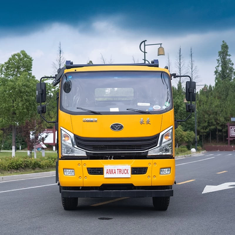 Sinotruk 7CBM skip loader swing arm waste garbage truck Front View