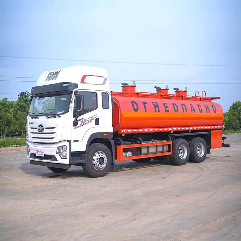 Faw 25000L aluminum alloy fuel tanker truck Oblique Front View 