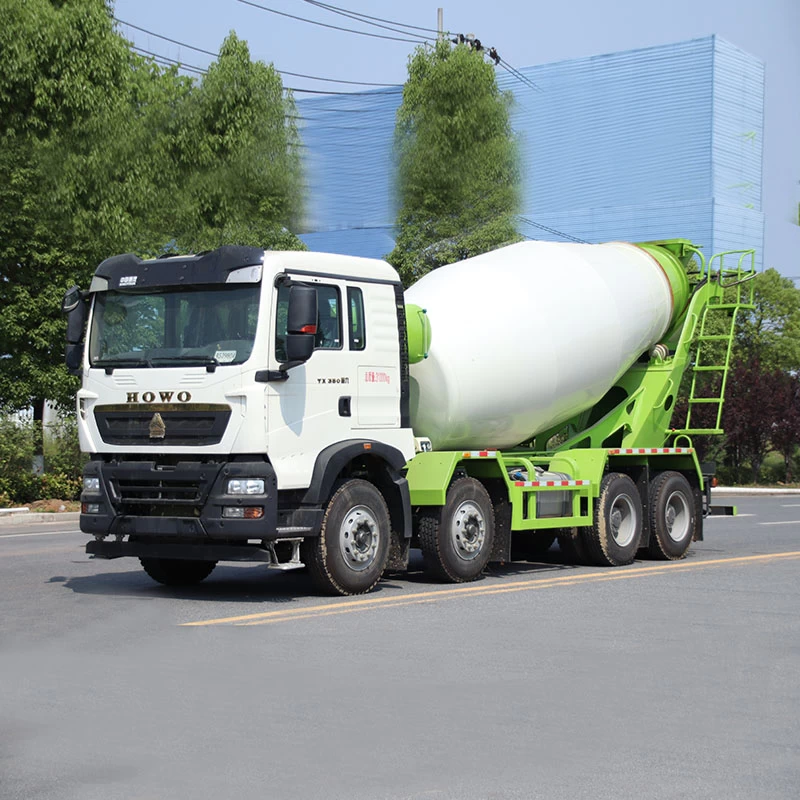 Factory direct sales HOWO 8*4 concrete mixer truck for sale Oblique Front View
