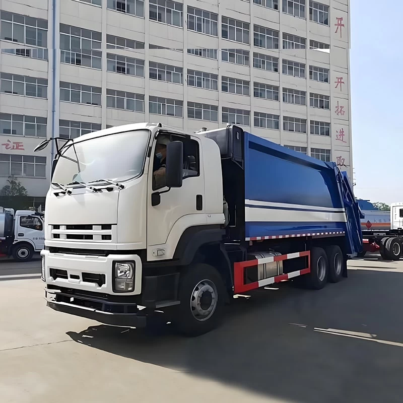 ISUZU 18CBM 20CBM 6x4 Compactor Garbage Truck for Sale Oblique Front View
