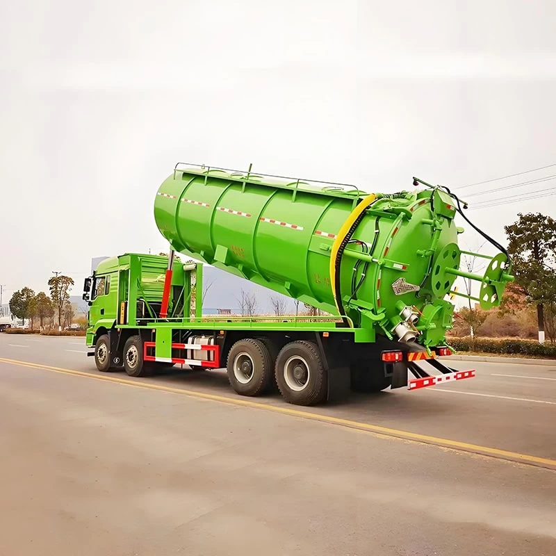 Shacman 8x4 30CBM Vacuum Sewage Suction Truck for Sale Oblique Back Plot
