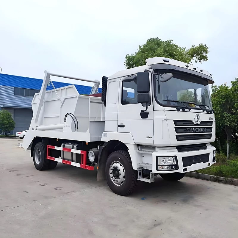 Shacman 4x2 10 Ton 15 Ton  Swing Arm Garbage Truck Oblique Front View