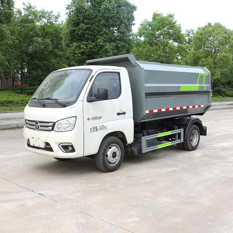 Foton 5 cubic automated side loader dump garbage truck Oblique Front View