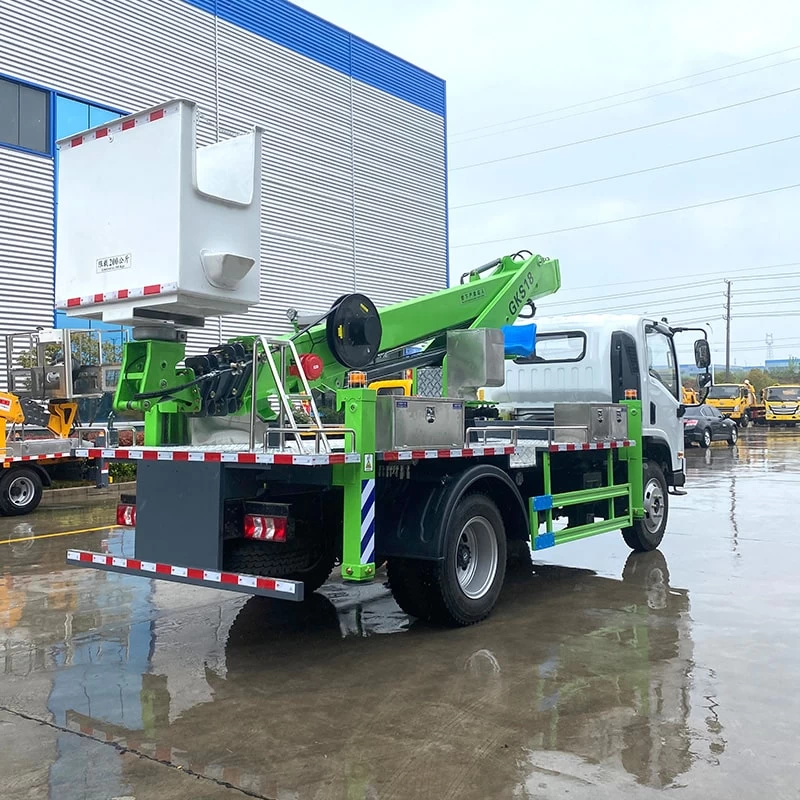 SHACMAN 4*2 18m high altitude operation bucket truck Oblique Back Plot
