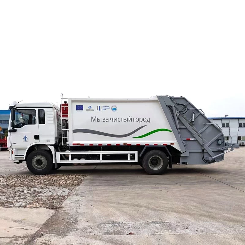SHACMAN 12 CBM Garbage Collector Compressing Transport Truck Front Side View