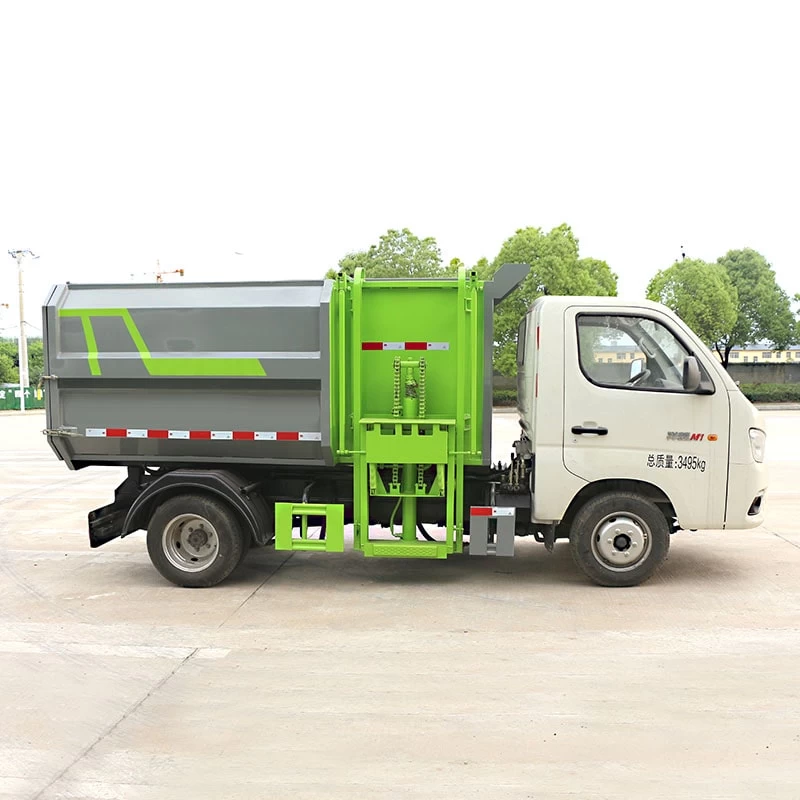 Foton 5 cubic automated side loader dump garbage truck Front Side View