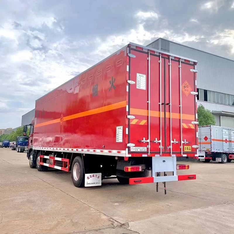 SINOTRUK 6*2 hazardous chemical van truck for sale Oblique Back Plot
