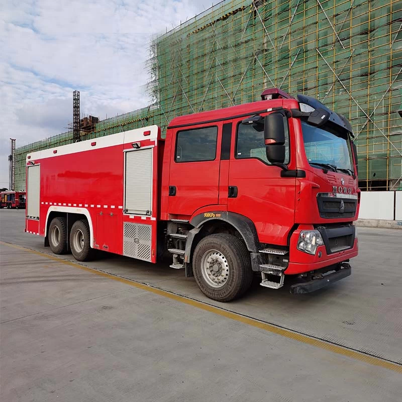 HOWO 16ton Water Foam Fire Truck fire fighting truck Oblique Front View