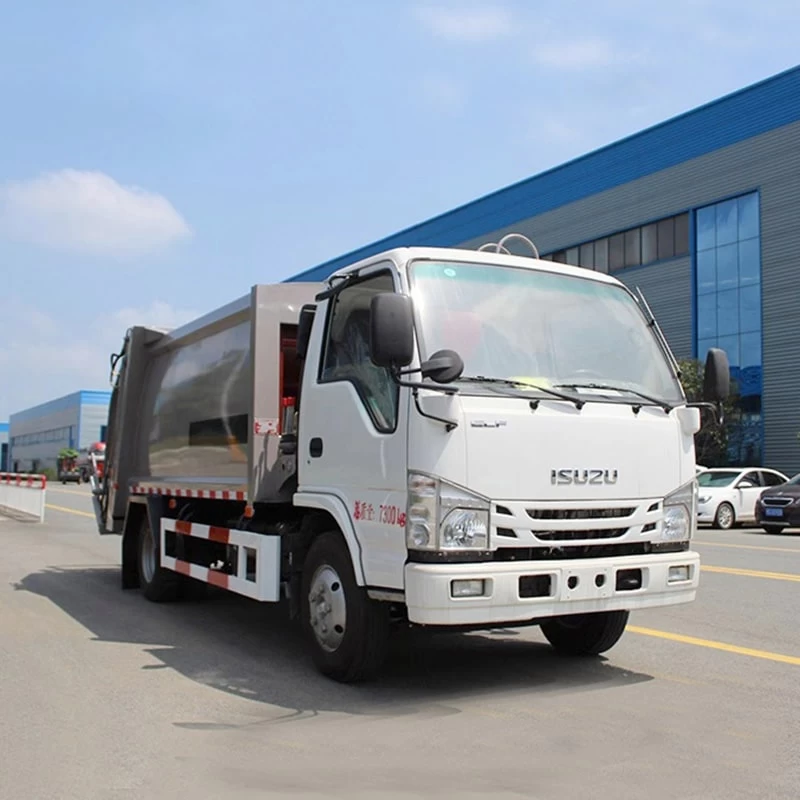 New or Used ISUZU 5CBM Compactor Garbage Truck for Sale Oblique Front View