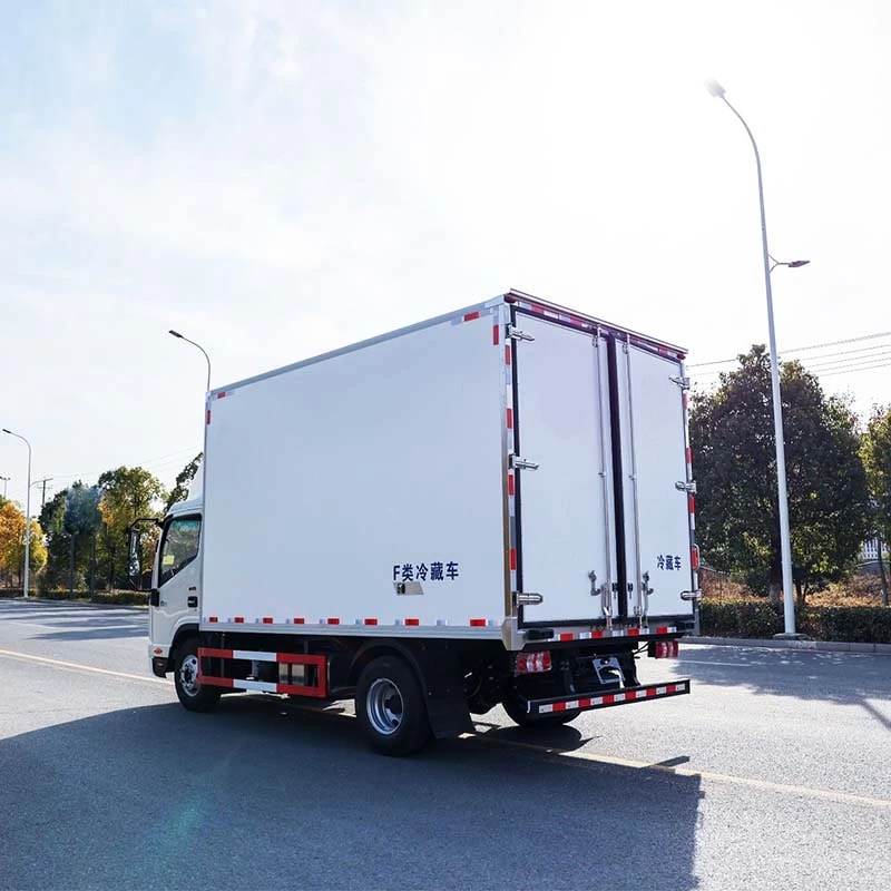 JAC 4X2 Refrigerated Truck Transport Vegetables Meat Oblique Back Plot