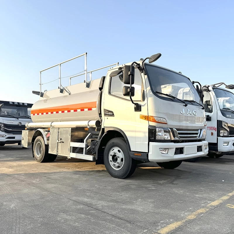 JAC 4*2 8m3 mobile petrol station truck diesel fuel tank truck Oblique Front View