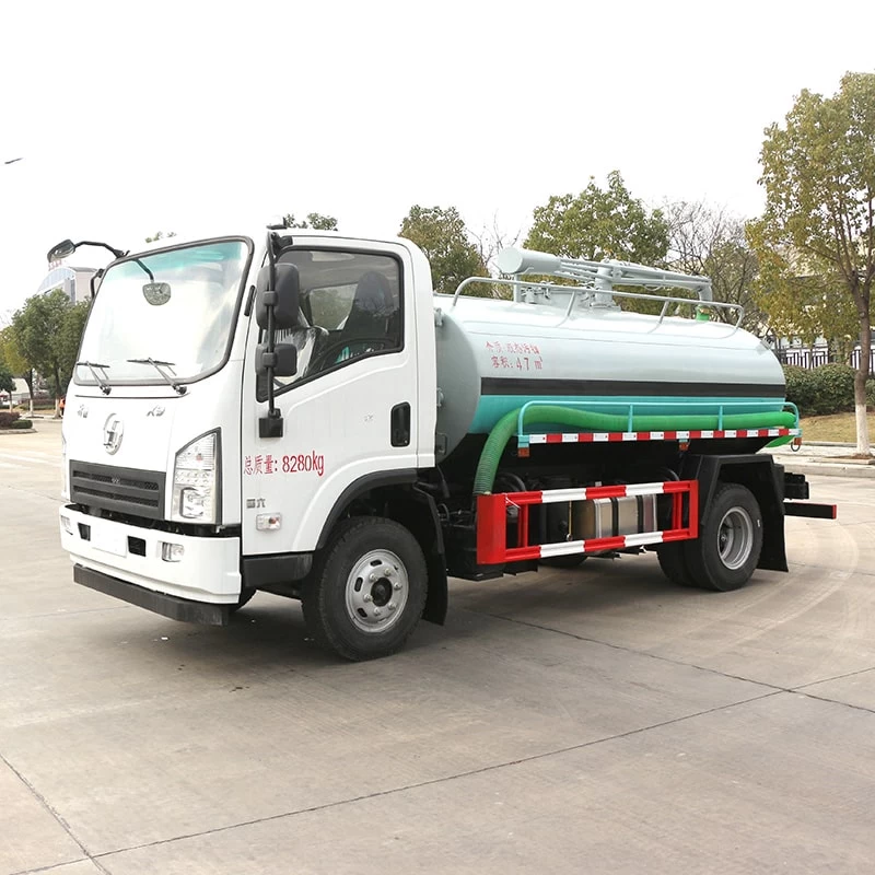 FAW 5000L manual vacuum pump fecal suction truck Oblique Front View