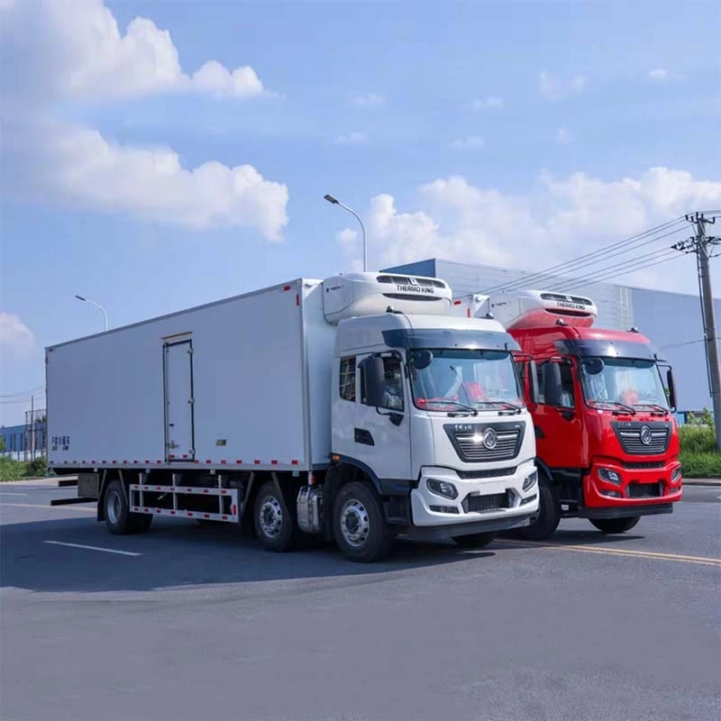DongFeng 9.6m 6x4 Refrigerated Truck Oblique Front View