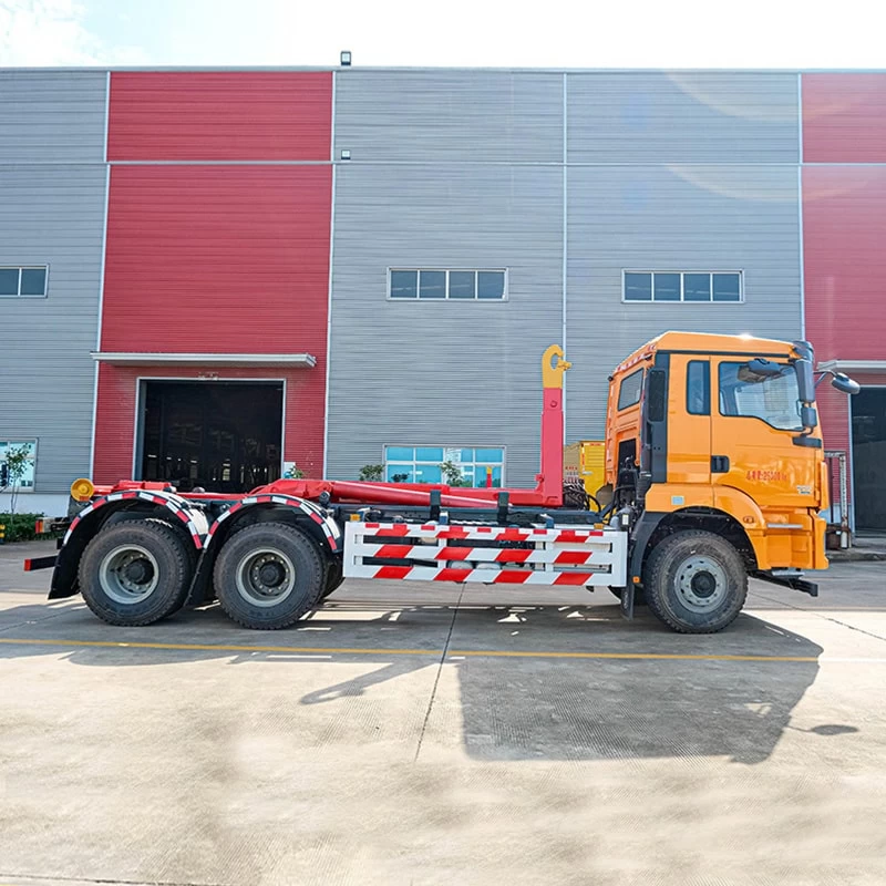 Shacman Heavy 6x4 18CBM Hook Lift Garbage Truck Front Side View