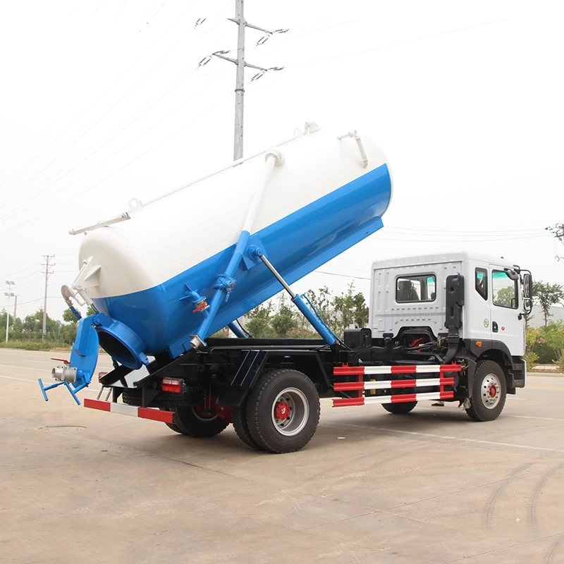 Dongfeng 15 cbm vacuum truck sewage suction Oblique Back Plot