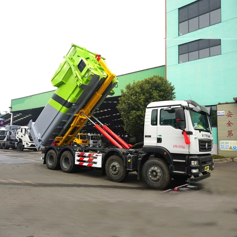 Sinotruck 31Ton Hook Lift Container Garbage Truck for Sale
Oblique Front View