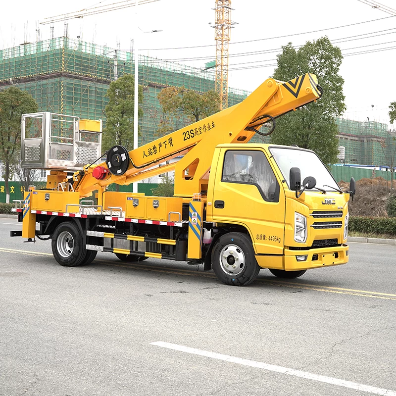 JMC 18m Truck Mounted Aerial Working Platform with Bucket Oblique Front View