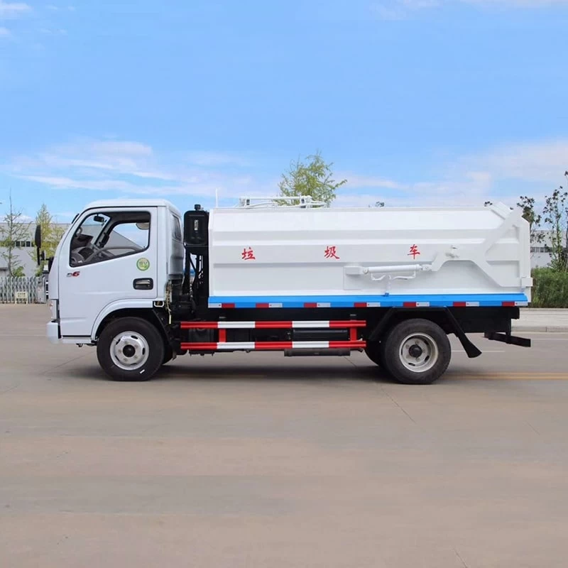 Dongfeng 4*2 waste transfer garbage truck Front Side View
