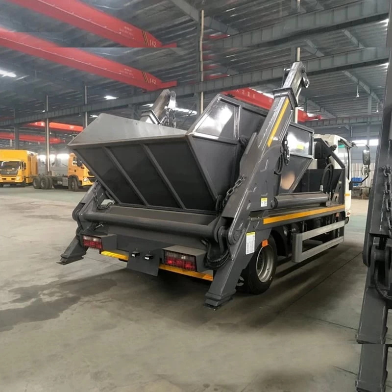 JAC 6CBM 8CBM Hydraulic Arm Roll Skip Loader Garbage Truck  Oblique Back Plot