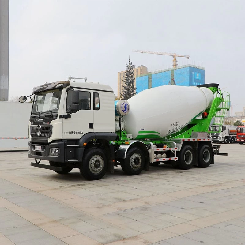 SHACMAN 8*4 cement tanker 8 cbm concrete mixer truck Oblique Front View

