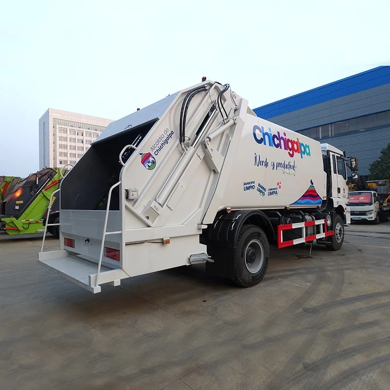 SHACMAN 14 CBM Waste Compactor Truck for Sale Oblique Back Plot