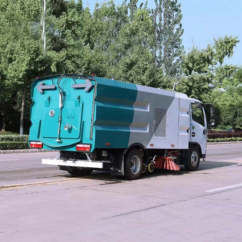 Dongfeng 4x2 high pressure Road Sweeper Washer Truck Oblique back plot