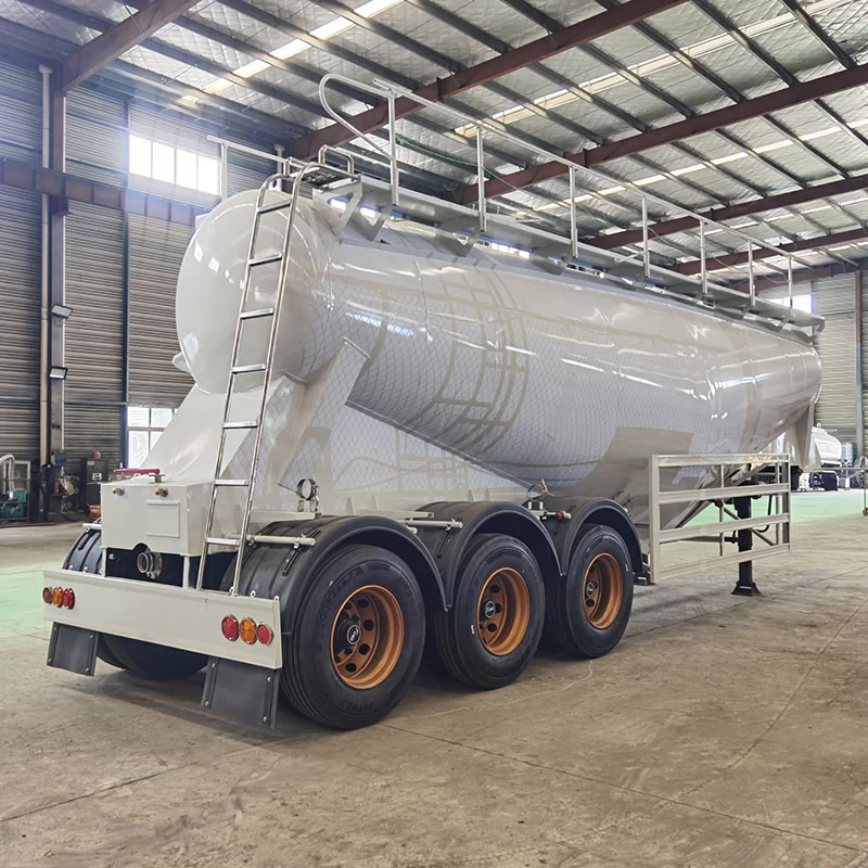28cbm semi-trailer bulk cement powder tanker truck for sale Oblique Front View
