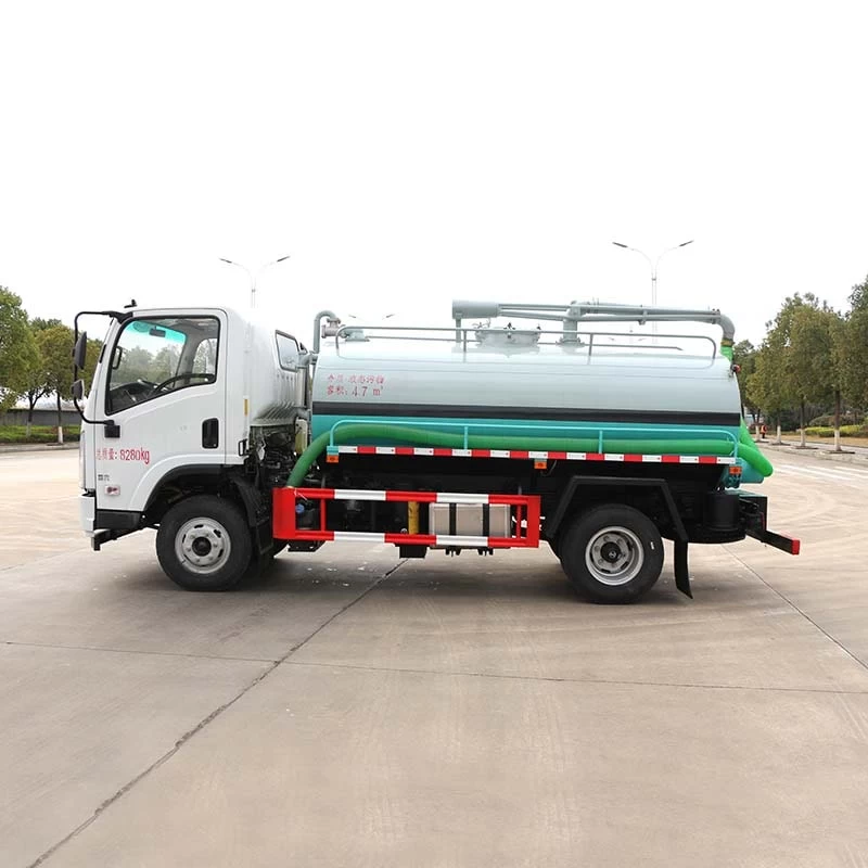 FAW 5000L manual vacuum pump fecal suction truck Front Side View
